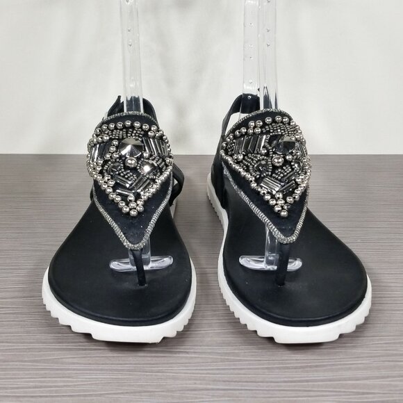 Tosca Blu Embellished Thong Sandal, Black, Womens Size 7.5 US / 38 - Picture 2 of 12